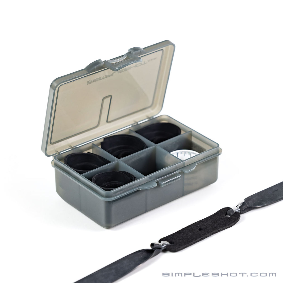 General Purpose five-pack of flat bands in a SimpleShot carry case