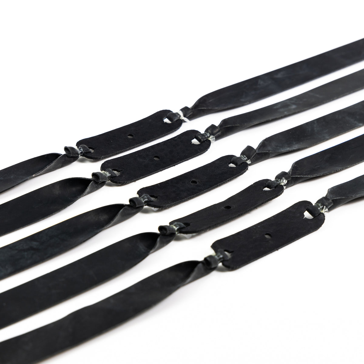 Five matching Heavy Duty flat bands in a row