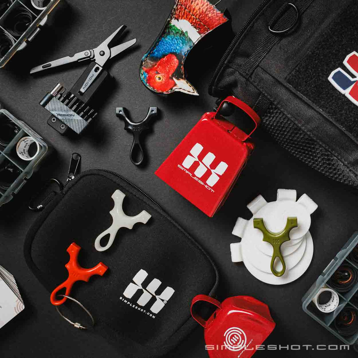 Stocking Stuffers Bundle — targets, bands, multitool, pouch, and Scout Keychains