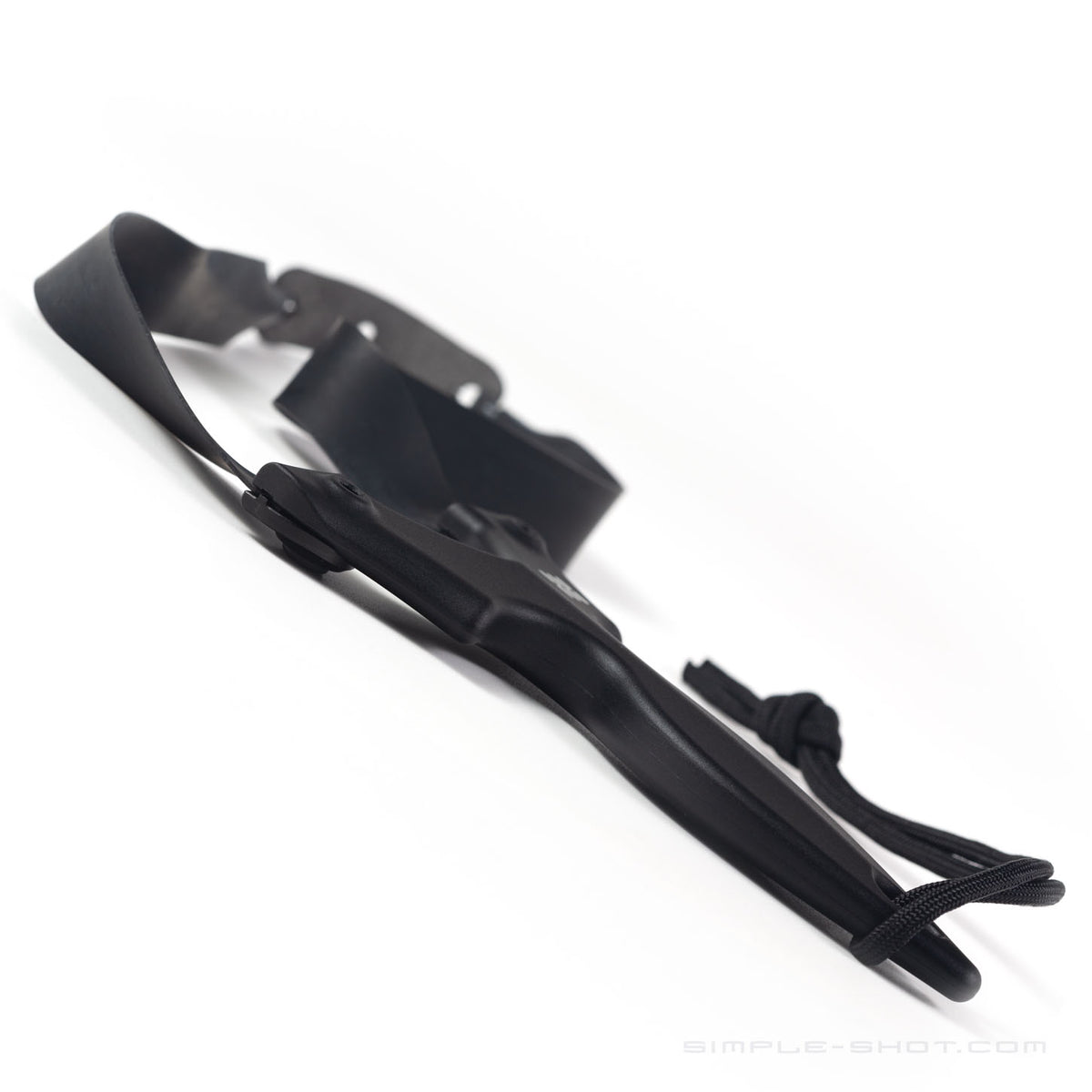 Black Stylus Keeper PRO lying flat, showing its slim aluminum profile