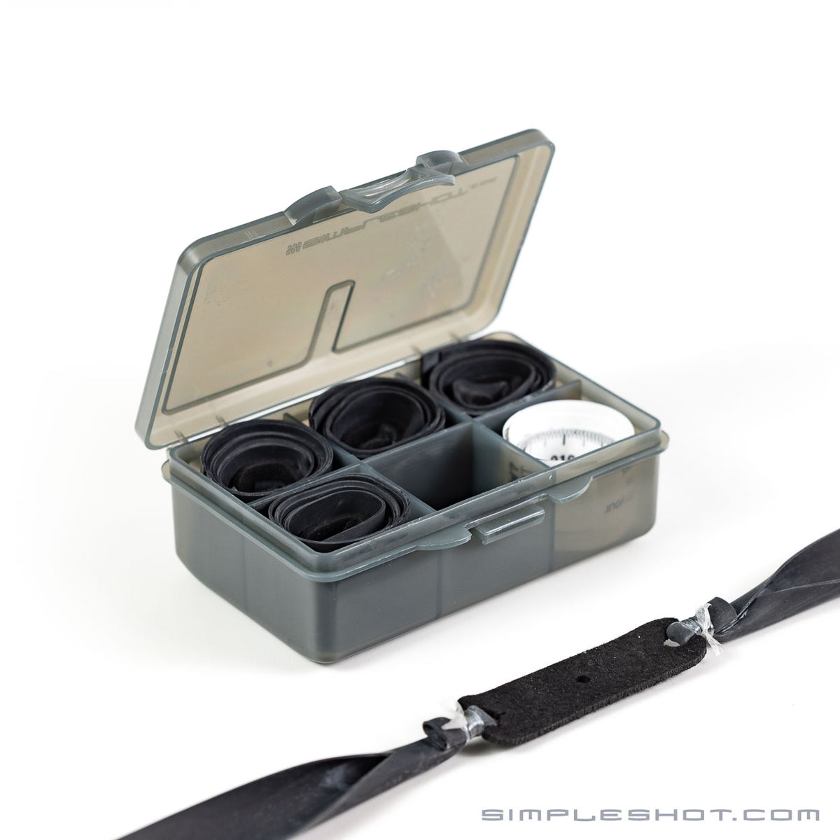 Nitro five-pack of flat bands in a SimpleShot carry case