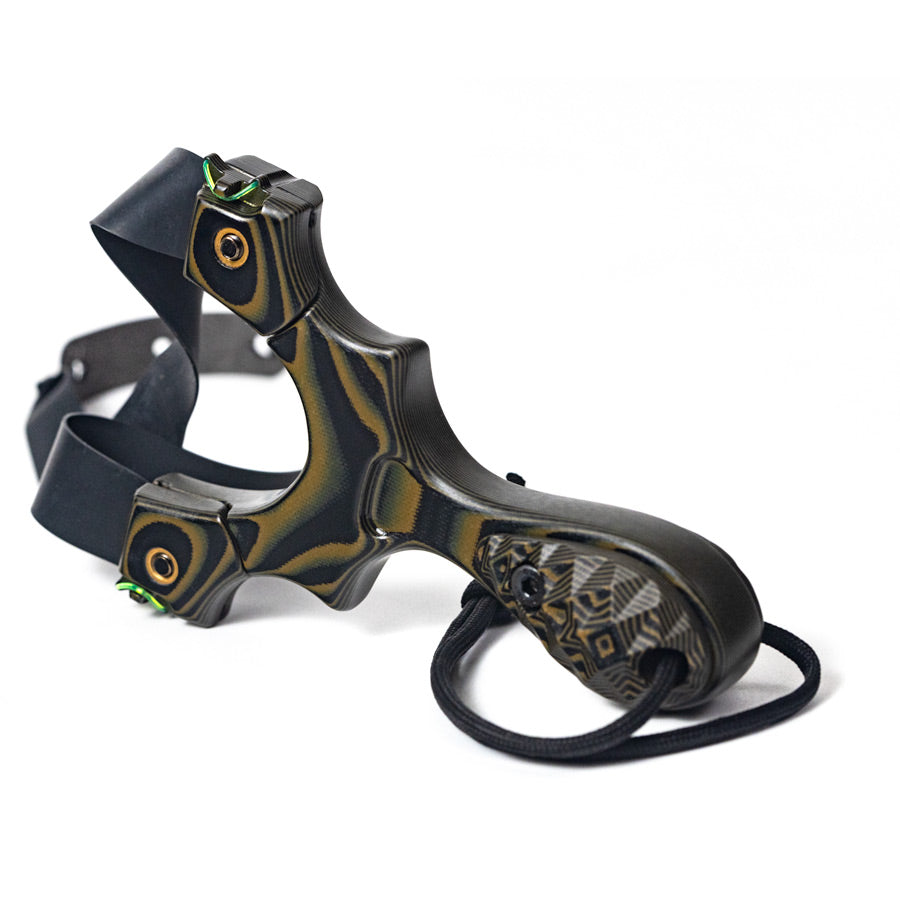 Scout LT2 G10 slingshot banded with lanyard