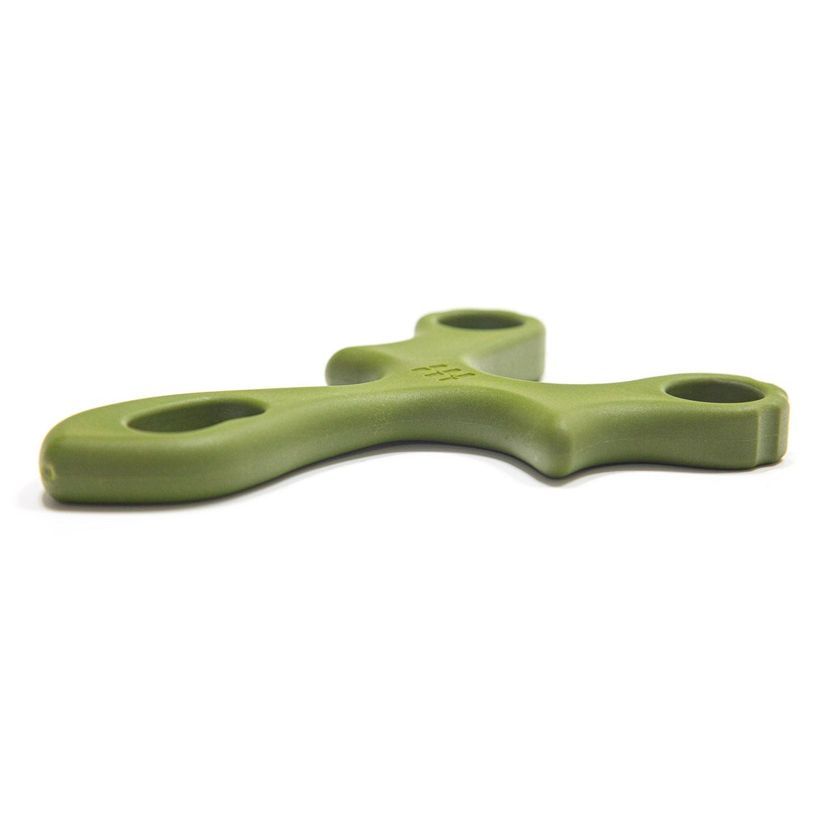 BeanFlip Ocularis slingshot lying flat on its side, showing how thin it is