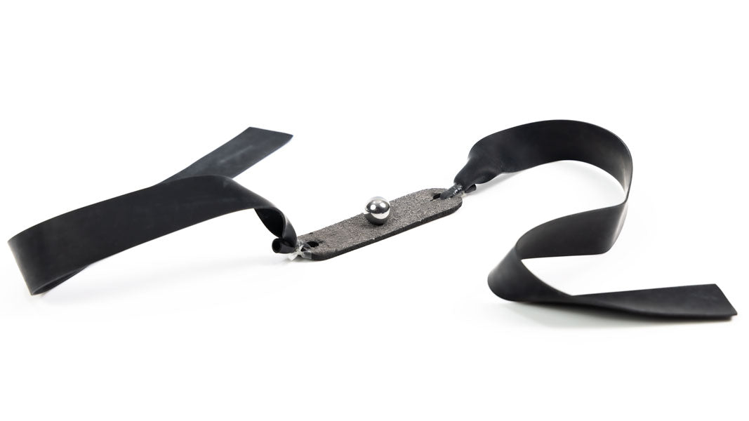 General Purpose 3/8-inch flat band cradling a steel ball