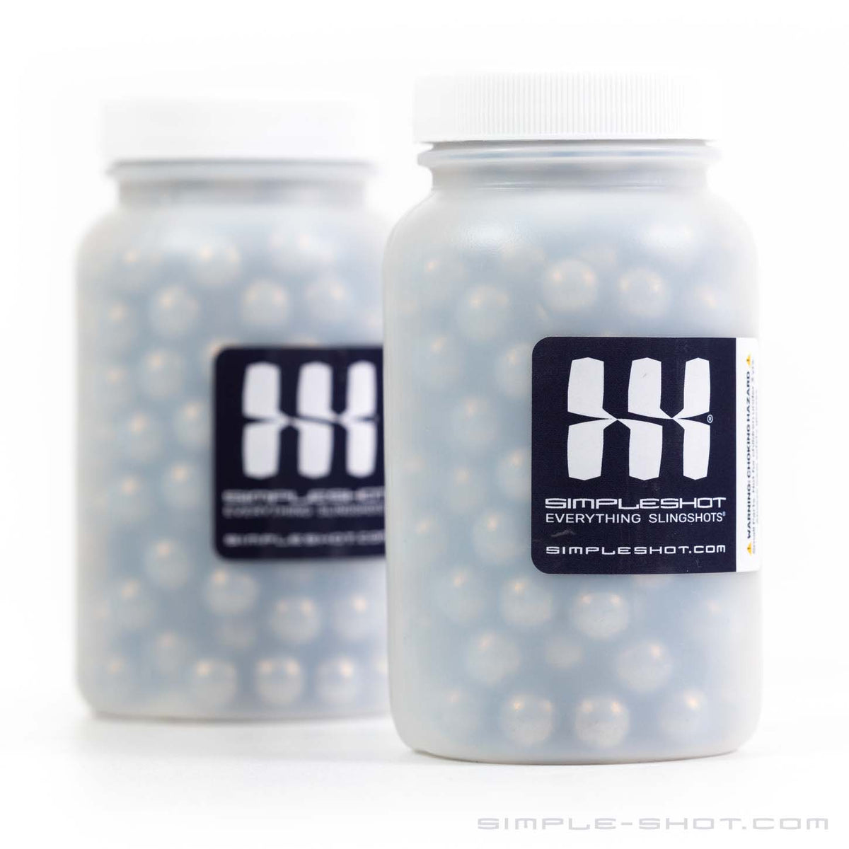 7/16 inch Steel Slingshot Ammo, two jars side by side