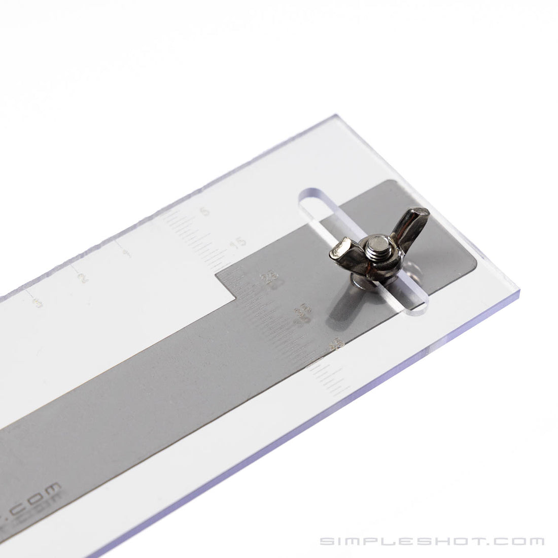 Adjustable Taper Template, clear band cutting ruler with metal guide and thumbscrews