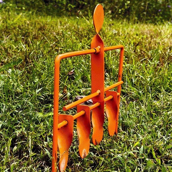 Auto-Reset Stand Target in orange with four paddles and a reset paddle, angled view