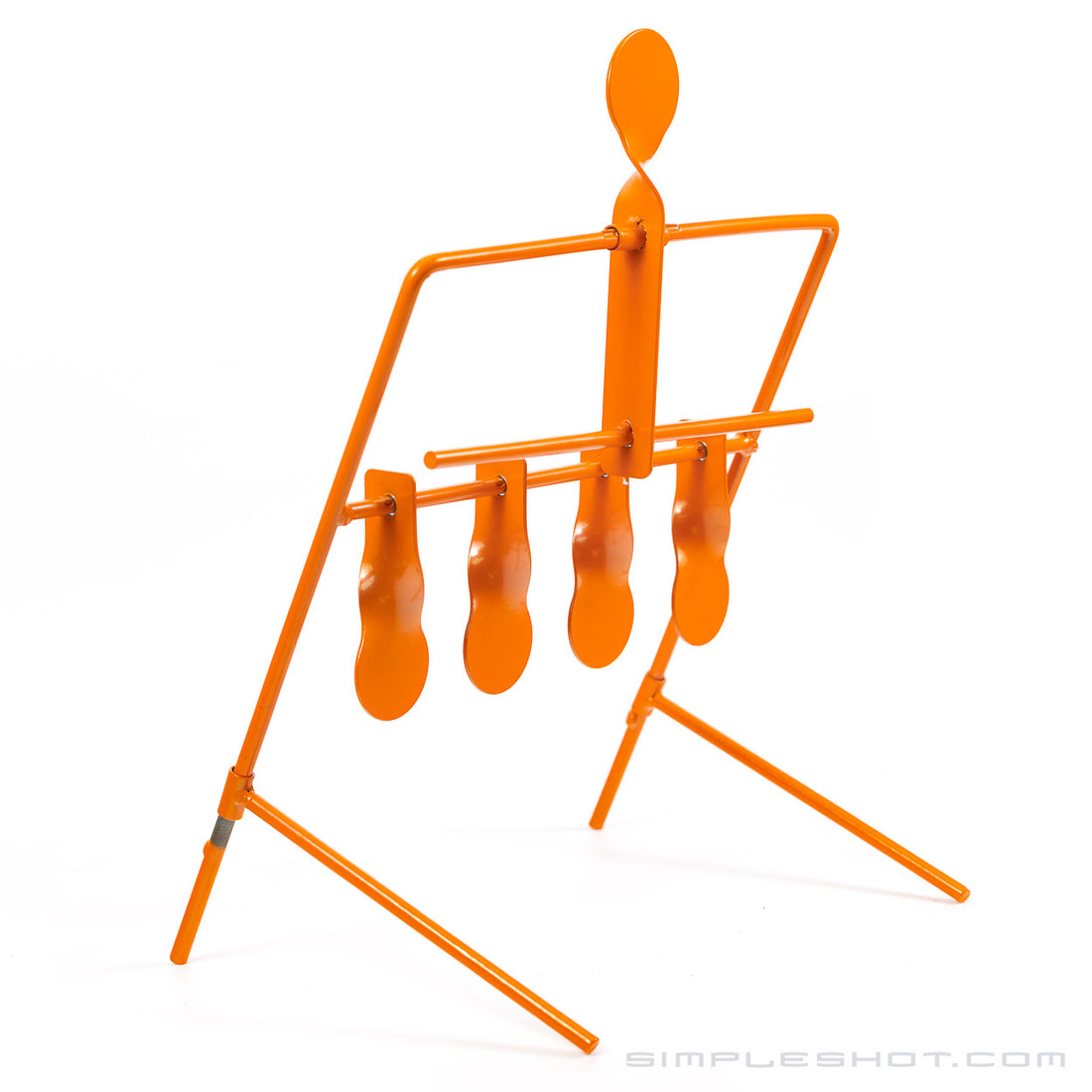 Auto-Reset Stand Target in orange with four paddles and a reset paddle, angled view