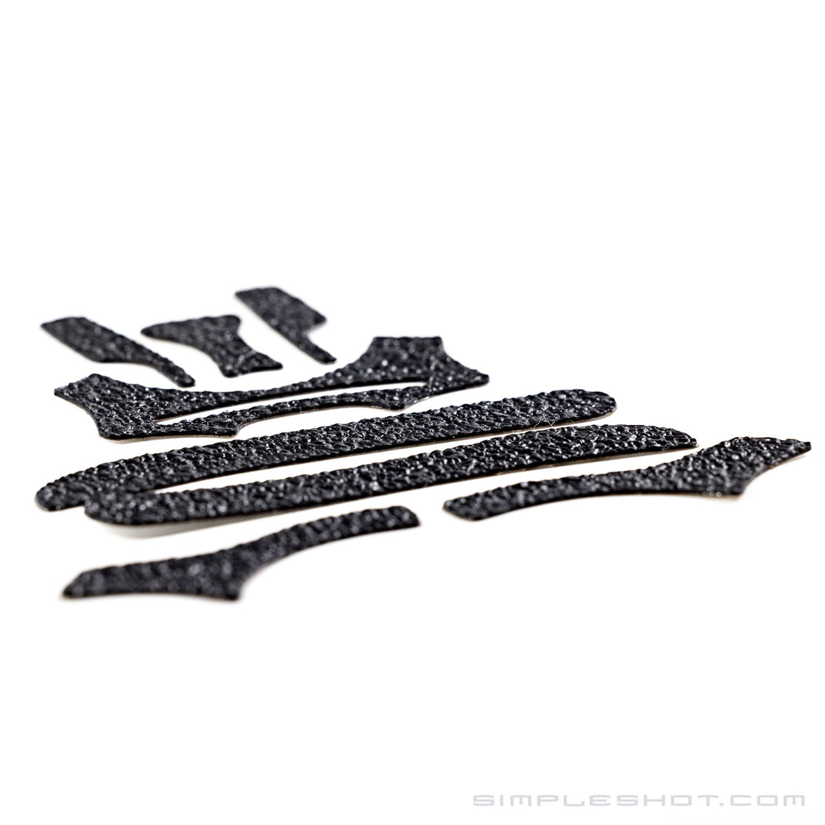 Custom-Cut Slingshot Grips in black, full set of cut pieces