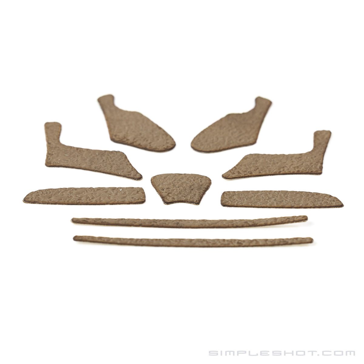 Custom-Cut Slingshot Grips in tan, alternate set of cut pieces