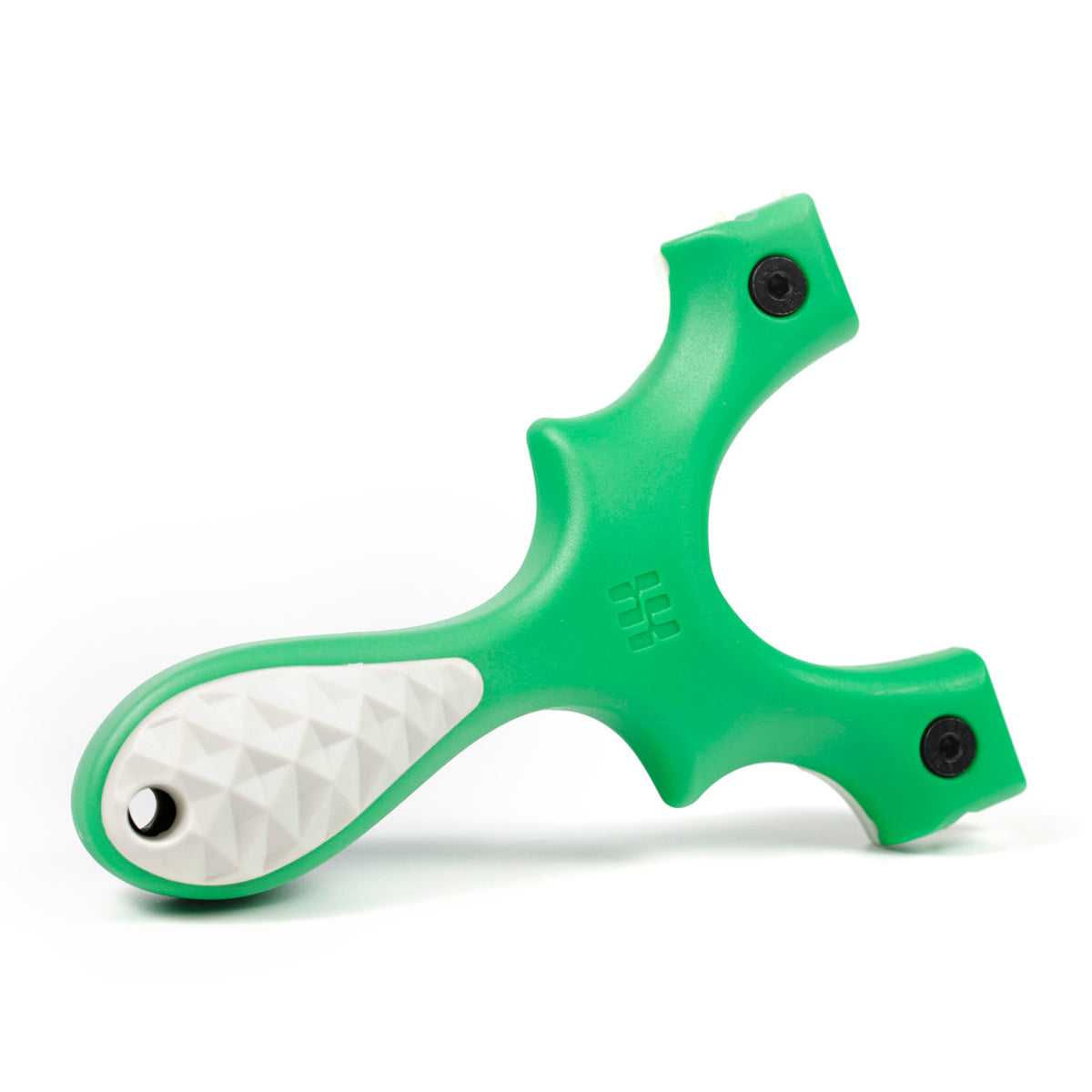 Scout LT2 4-H Edition slingshot in bright green with white scales, angled view