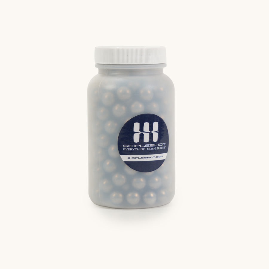Bottle of 7/16 inch steel slingshot ammo