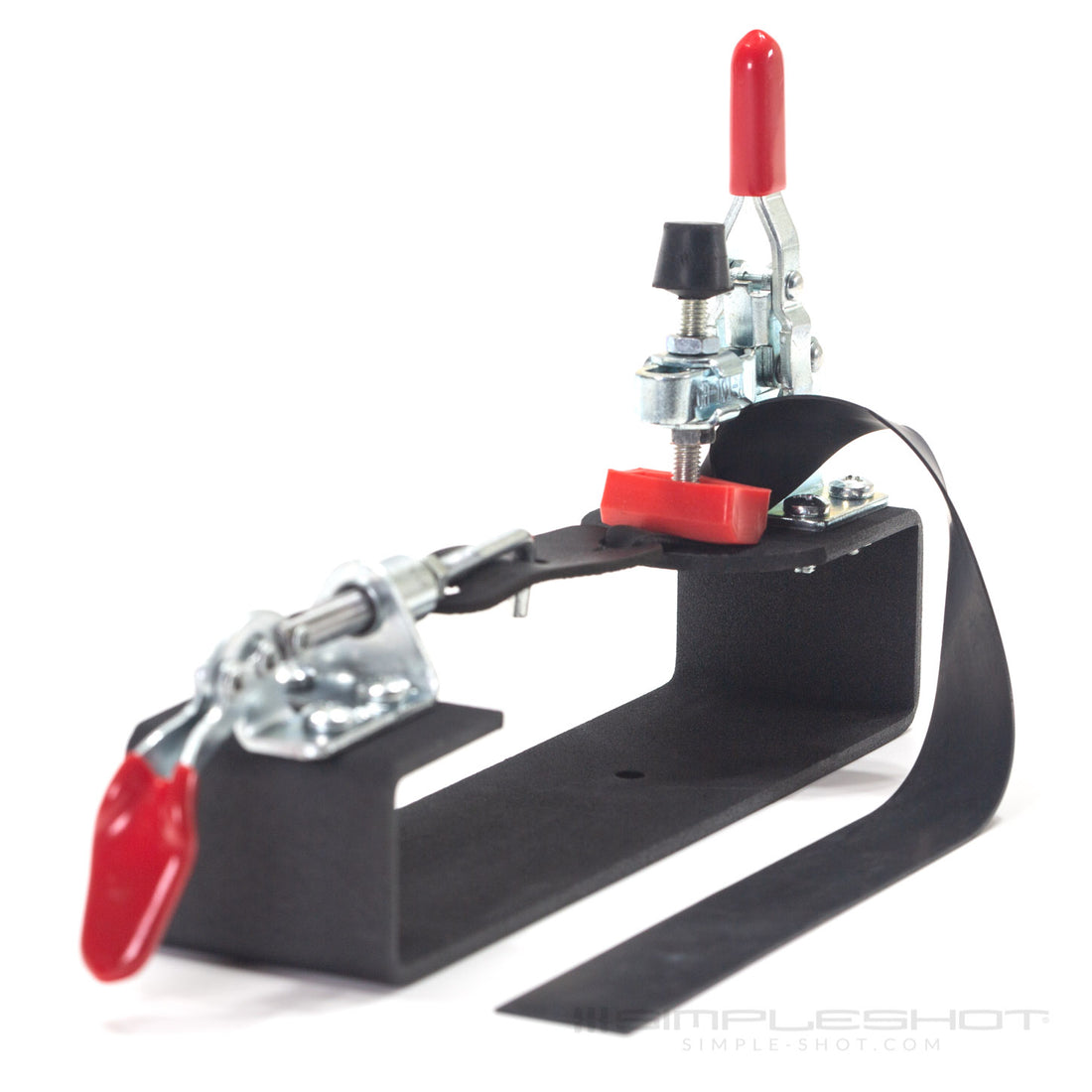 Band Tying Jig with two red-handled clamps, wrench and rubber feet