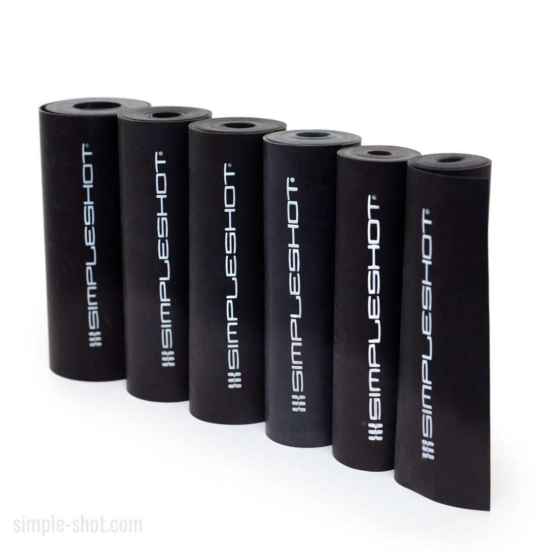 SimpleShot Premium Latex Sheet, six rolled sheets standing upright