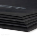 SimpleShot Premium Latex Sheet, stacked black sheets close-up