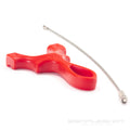 The Scout Keychain in red with steel cable key ring