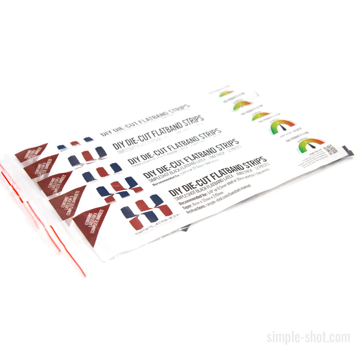 SimpleShot die-cut flatband latex strips